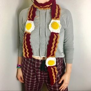 Crochet Bacon and eggs scarf